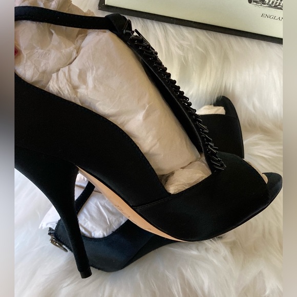 Gorgeous Leon Max Black Beaded Party Heels, 6.5 - Picture 6 of 16